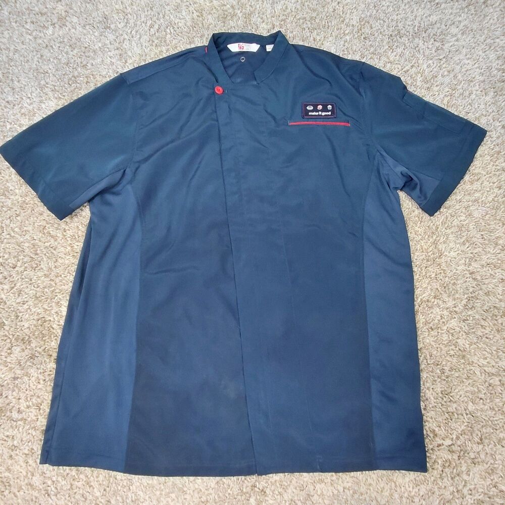 Chick Fil A Chef Coat Shirt Adult XL Blue Team Style Zip Uniform Oobe